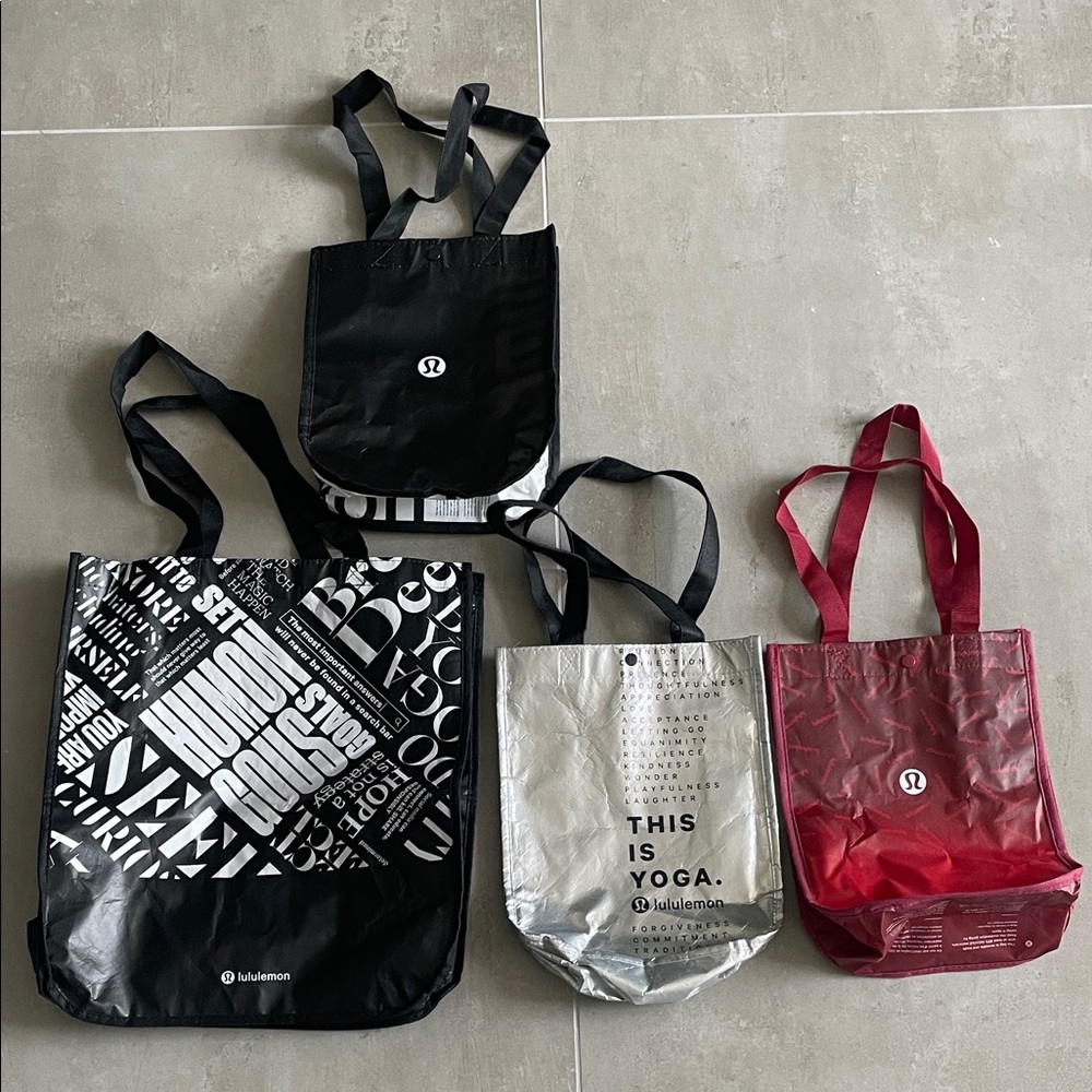 4 Lululemon Reusable Tote Bag Bundle!